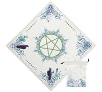 FELTECHELECTR Mantel De Astrología para Tarot Paño De Escritorio Verde De Terciopelo, Juego Pequeño Bolsa Portátil para Adivinación, Uso En Altar y Rituales Esotéricos