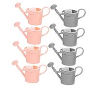 FELTECHELECTR Mini Regadera de Juguete 8 Piezas, Accesorio para Casas de Muñecas, Modelo de Riego Portátil en Abs, Colores Gris y Rosa, Decoración para Mini Huerto y Macetas Pequeñas