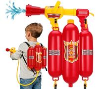 FELTECHELECTR Mochila de Agua Bombero para Grande Pistola de Agua de Alta Presión Roja Juguete Acuático para Piscina y Juegos al Aire Libre Cañón de Ajustable para Verano