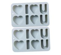 FELTECHELECTR Molde de Silicona para Pasteles de San Valentín 2 Piezas Forma de Corazón Azul Molde para Galletas DIY Utensilios para Hornear Postres Caseros