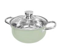 FELTECHELECTR Olla de Acero Inoxidable 24 Cm con Asas Dobles, Cacerola Gruesa para Cocinar Sopa y Estofados, Compatible con Cocina de Inducción y Gas, Color Verde Bovino, Adecuado para Uso
