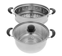 FELTECHELECTR Olla de Vapor de Acero Inoxidable 20 CM Doble Asa Fondo Grueso Cesta para Cocinar al Vapor Apta para Cocina Doméstica y Profesional Resistente al Calor y Antiadherente