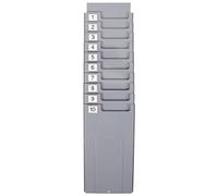 FELTECHELECTR Organizador de Tarjetas para Máquina de Fichar, Soporte Multifuncional de 10 Ranuras Extensibles para Empleados, Estante Resistente para Oficina y Almacén