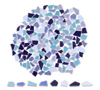 FELTECHELECTR Piezas de Mosaico Cerámica Esmaltadas Irregulares para Manualidades Diy, Azulejos de Revestimiento Pequeños 200g Azul Mezclado, Ideales para Decoración Creativa y Proyectos
