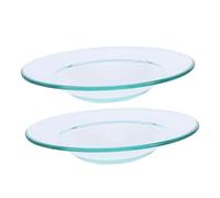 FELTECHELECTR Plato Calentador de Cera de Vidrio 2 Piezas para Difusor de Aceites Esenciales, Fácil de Limpiar y Conveniente para Uso Diario en Aromaterapia