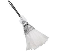 FELTECHELECTR Plumero Blanco Accesorio de Plástico Profesional de Sirvienta con Ribete de Encaje Delicado, Ligero y Versátil para Cosplay y Actuaciones Teatrales para Limpieza y Disfraces