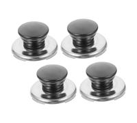FELTECHELECTR Pomo de Tapa para Hervidor de Agua Negro 4 Piezas Pomo Silbante de Acero Inoxidable Compatible Tapas de Tetera Repuesto para Cocina Que Alerta Silbido al Hervir