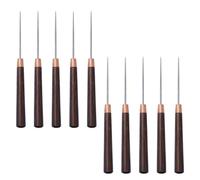 FELTECHELECTR Punzones para Coser Cuero Mango de Madera Fina, 10 Piezas de Punzones para Manualidades y Artesanía en Cuero, Herramienta de Punzón para Perforar y Reparación de Calzado