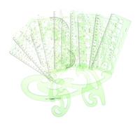 FELTECHELECTR Set de 13 Plantillas de Dibujo Geométrico de Pet Verde Varias Formas para Dibujo Técnico en Casa y Escuela, Adecuado para Ingenieros y Diseñadores