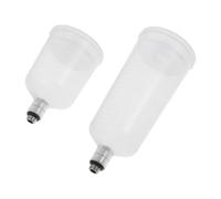 FELTECHELECTR Set de 2 Vasos de Pigmento para Aerógrafo Recargables y Desmontables en Acero Inoxidable y Plástico, Fáciles de Limpiar, para Pintura y Maquillaje
