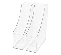 FELTECHELECTR Soporte para Documentos Transparente 2 Piezas, Organizador de Escritorio Vertical para Archivos A4, Revistero y Expositor de Revistas, Caja de Almacenamiento para Oficina y