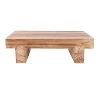 FELTECHELECTR Taburete de Madera Maciza Pequeño para Adultos, Reposapiés Ergonómico para Dormitorio y Sala de Estar, Banco Multifuncional para Descanso y Apoyo de Pies, Uso Interior