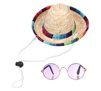FELTECHELECTR Trenzado 1 Set para Estilo Mexicano Gafas Doradas, Accesorio Decorativo y Cómodo para Fiestas de Halloween y Navidad