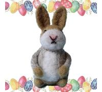 Felted Bunny Rabbit, Handmade Crochet Animal, Colorful Jacketed Felt Rabbit, Easter Basket Stuffer, Cute Animal Decor for Home, Springtime Craft, Handcrafted Felt Bunny Rabbit for Kids or Adults