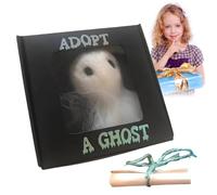 Feltgeist, Adoptantes En Una Caja En Una Caja Con Un Pequeño Scroll-supernatural Fantasma Juguetes De Fieltro, Espeluznante Muñeca De Fieltro De Lana Halloween, Programa De Adopción De Títeres Fantasm