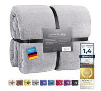 Feluna Manta de Peluche XXL Manta de Microfibra Manta de Estar con Tacto de Cachemira 220 x 200 cm (Gris)