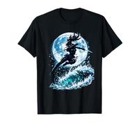 Female Anime Ninja Warrior with Swords Under Full Moon Camiseta