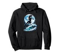 Female Anime Ninja Warrior with Swords Under Full Moon Sudadera con Capucha