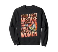 Female Firefighter Strong Woman Fire Rescue Flames EMT Sudadera