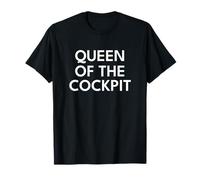 Female Pilot Queen of The Cockpit Funny Camiseta