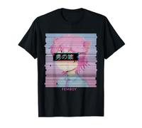 Femboy Anime Neko Cat Boy Aesthetic Vaporwave Japanese Camiseta