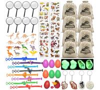 FEMBW Juguetes Fiesta Piñata Dinosaurio, Relleno Piñatas de Cumpleaños Infantil con Lupa, Llavero Luminoso, Huevo de Dinosaurio y Pegatinas de Dinosaurios 3D, Bolsas de Regalo de Fiestas