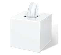 FEMELI Funda Cuadrada para Caja de pañuelos, Soporte de Papel acrílico Cuadrado para baño, Oficina, Color Blanco