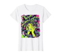 Femenina Mitología Griega Diosa Sexy Medusa Serpientes Cabello Camiseta gráfica económica, Mujer, Blanco, S