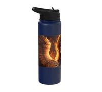 Femenino Ángel de fuego con llamas del infierno Stainless Steel Insulated Water Bottle
