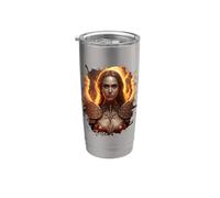 Femenino Ángel de fuego con llamas del infierno Vaso térmico de acero inoxidable de doble pared