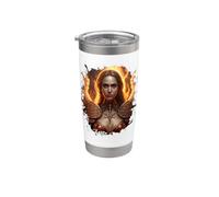 Femenino Ángel de fuego con llamas del infierno Vaso térmico de acero inoxidable de doble pared