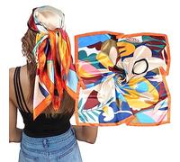 Femenino PañUelos Seda,PañUelos Cabeza,PañUelo Pelo,Adecuado Para El Ocio Diario,El Trabajo,Las Vacaciones,Los Viajes Y Varios Lugares(Naranja)