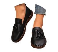 Femeninos sin Cordones con Decorada de Flecos para un Uso Diario cómodo y versátil en Cualquier ocasión Informal (Black, 41)
