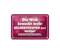 Femer Cartel de chapa, 12 x 18 cm, más ladrones, menos princesas, decoración