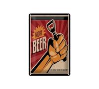 Femer Cartel de chapa (20 x 30 cm), diseño con texto "More Beer ice Cold Sold Here"