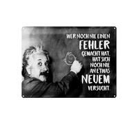 Femer Cartel de chapa con cita 30 x 40 cm Einstein Pizarra Quién nunca ha cometido un error