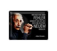 Femer Cartel de chapa con cita 30 x 40 cm Einstein Quién nunca ha cometido un error decorativo
