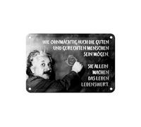 Femer Cartel de chapa con cita de Einstein, 12 x 18 cm, para personas buenas y justas