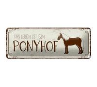 Femer Cartel de chapa con texto en alemán "Das Leben ist ein Ponyhof Pony Deko Schild