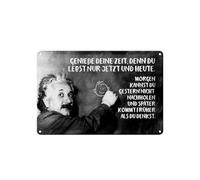 Femer Cartel de chapa con texto en alemán "Du lebst nur jetzt und Heute" (20 x 30 cm)