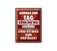 Femer Cartel de chapa con texto en alemán "Genieße den Tag und tu was dir gefällt Deko Schild