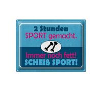 Femer Cartel de chapa con texto en alemán "immer noch fett scheiß Sport", 30 x 40 cm