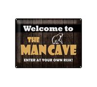 Femer Cartel de chapa con texto en alemán "Welcome to the man cave os", 30 x 40 cm