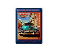 FEMER Cartel de chapa de Cuba 30 x 40 cm Habana Cuba azul coche metal decorativo