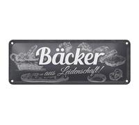 Femer Cartel de chapa de profesión 27 x 10 cm panadero de pasión