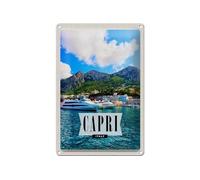 Femer Cartel de chapa de viaje, 20 x 30 cm, diseño de isla de Capri Italy