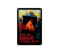 Femer Cartel de chapa de viaje 20 x 30 cm Orient Canadian Pacific Steamships Cartel decorativo
