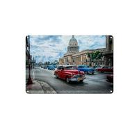Femer Cartel de chapa para coche, 30 x 20 cm, diseño de coche antiguo de Cuba Havana