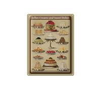 Femer Cartel de chapa para hornear 30 x 40 cm Jellies Creams and sweet dishes Pastel Variations