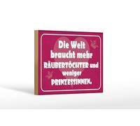 Femer Cartel de madera, 12 x 18 cm, más ladrones, menos princesas, decoración